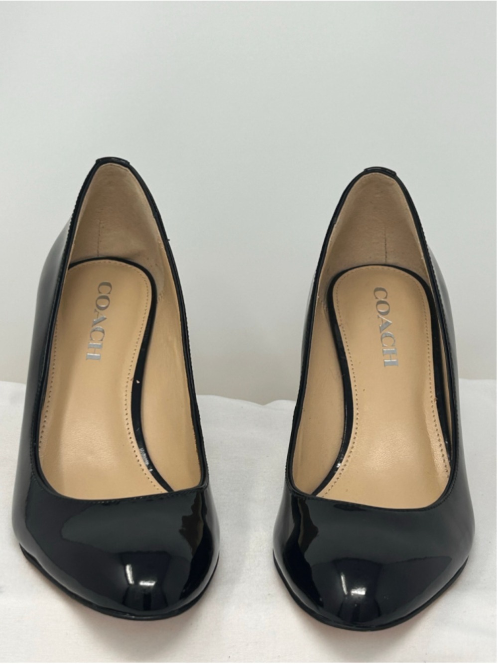 Coach Black Patent Leather Pumps Size 7.5B Stiletto Heels